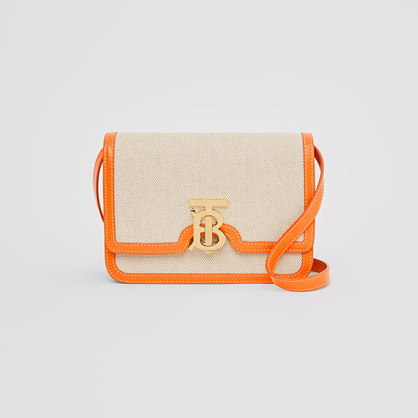 【バーバリー ショルダーバッグ コピー】スモール コットンキャンバス&レザー TBバッグ 80321371